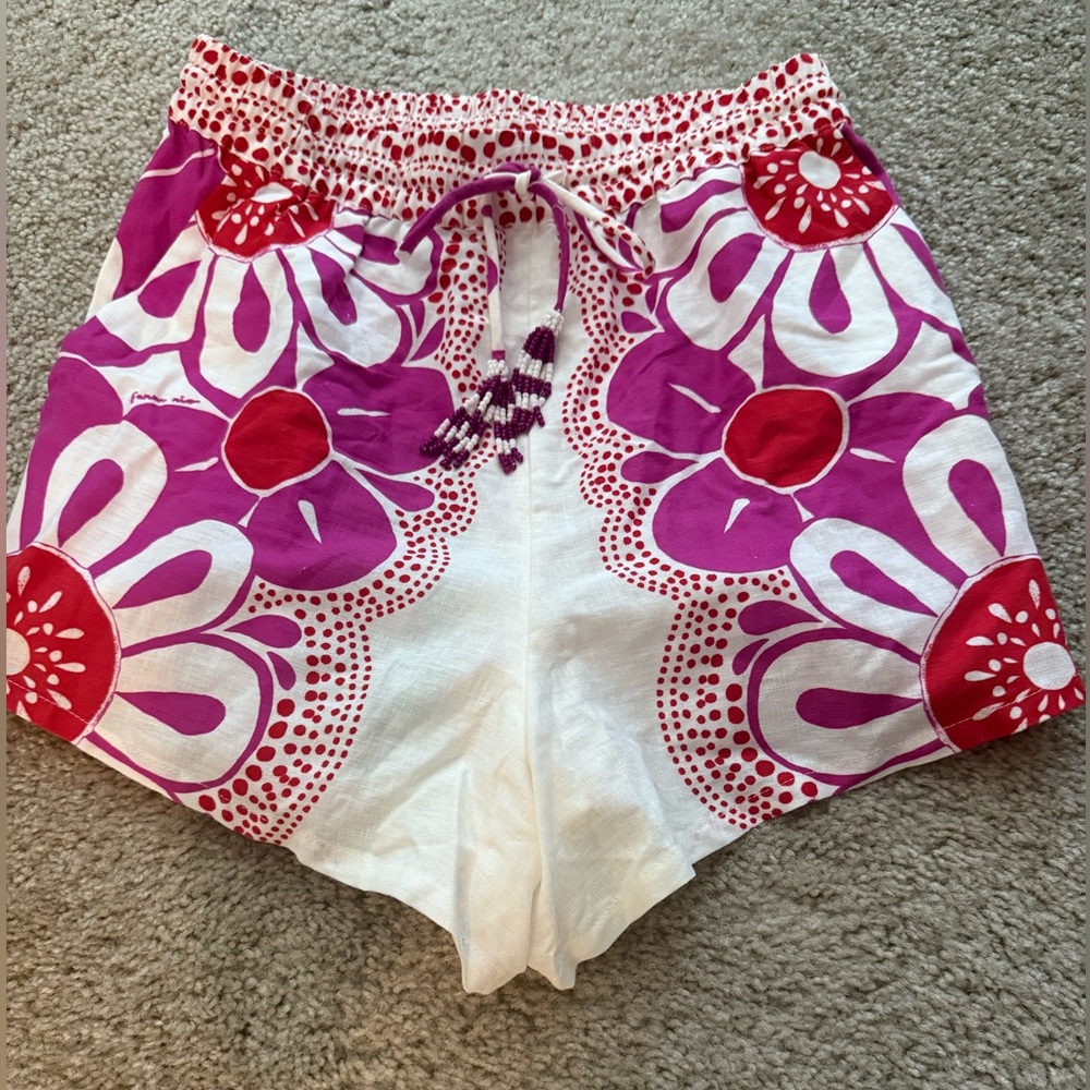 Farm Rio Floral Pink and White Shorts